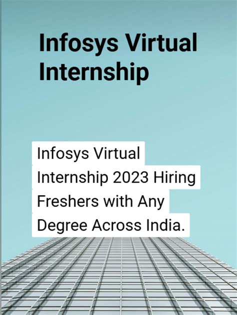 Infosys Virtual Internship Hiring Freshers Kickcharm Blog