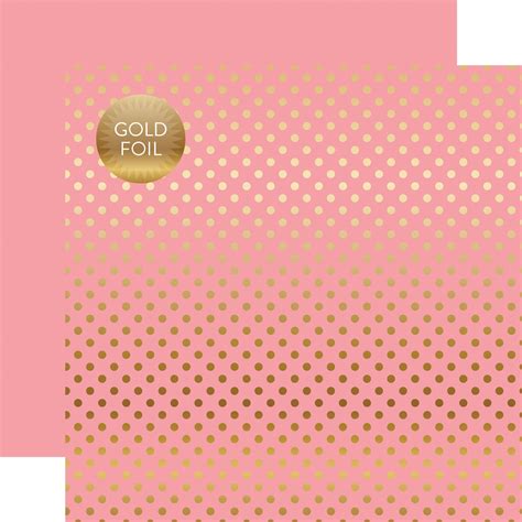 Pink Gold Foil Dot 12x12 Dots And Stripes Cardstock The 12x12