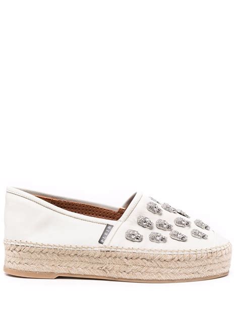 Philipp Plein Crystal Embellished Leather Espadrilles Farfetch