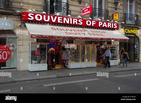 Souvenir Shop In Rue De Tilsitt Paris France Stock Photo Royalty