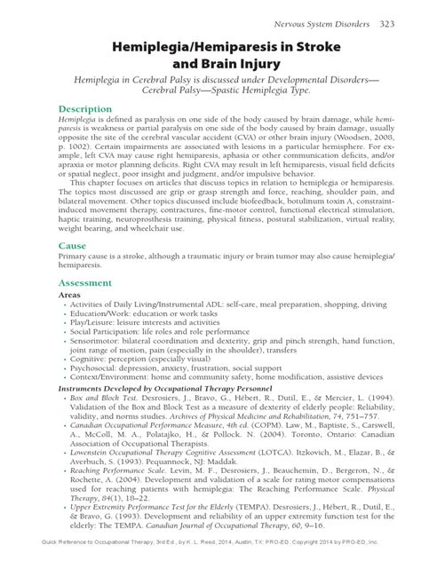 hemiplegiahemiparesis  stroke  brain injury  clinical medicine