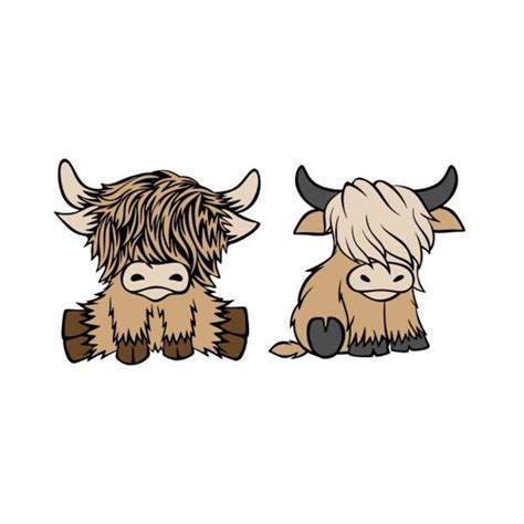 Highland Cow Cuttable Design Cricut Cameo File Silhouette