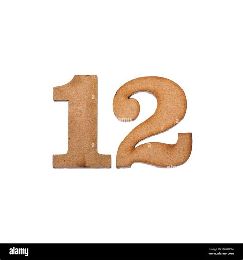 number twelve  piece  wood isolated  white background stock photo alamy