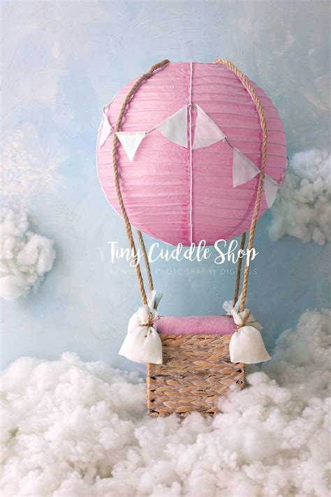 Hot Air Balloon Newborn Digital Background Newborn Digital Backdrop
