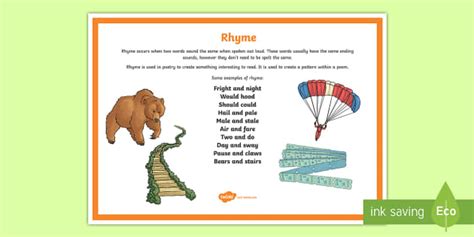 Rhyme Poetry Terms A4 Display Poster Teacher Made Twinkl