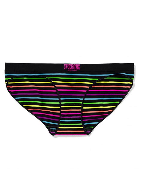 Victoria S Secret Seamless Bikini Panty In Multicolor Black Multi Stripe Lyst