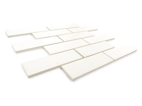 2x6 White Ceramic Subway Tile Backsplash Mercury Mosaics