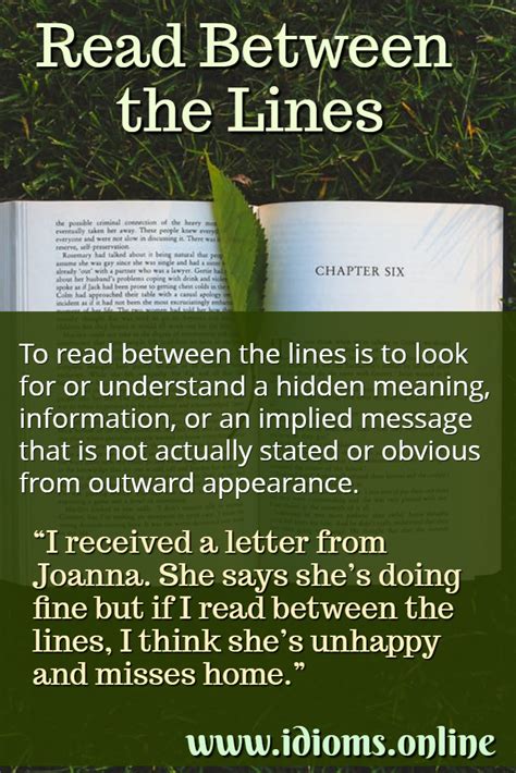 Read Between the Lines | Idioms Online