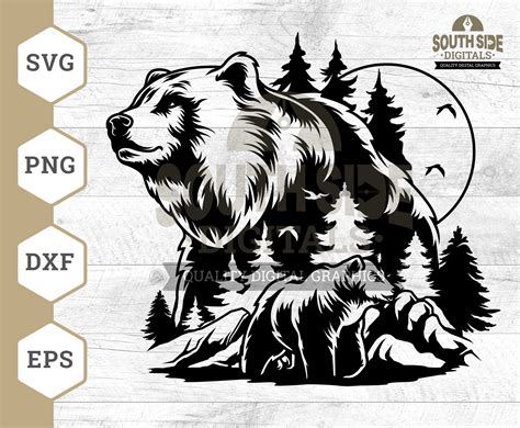 Bear Svg File Grizzly Bear Svg Black Bear Svg Brown Bear Etsy Uk