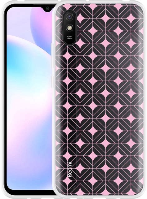 Hoesje Geschikt Voor Xiaomi Redmi 9A Geometrisch Pink Bol