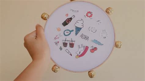 Diy Tambourine Made With Recycled Material Embroidery Hoop Youtube