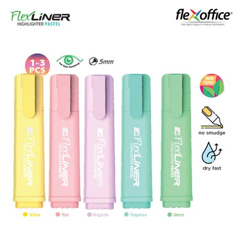 FlexOffice Highlighter Pastel FO HL009 1pc 3pcs 5 0mm Stationery