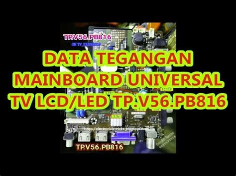 Data Tegangan Mainboard Universal Tv Lcd Led Tp V Pb Youtube