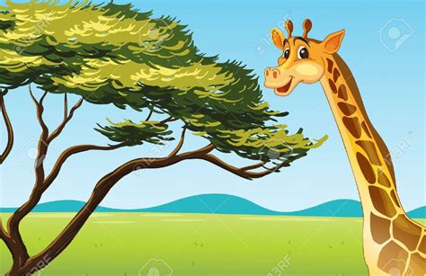 Giraffe Eating Leaves Clip Art