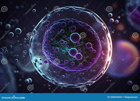 Cellule Staminali Embrionali D Sotto Un Microscopio Illustrazione Di