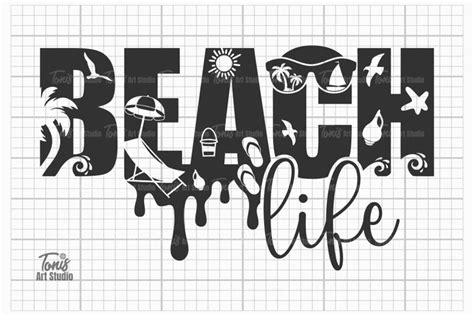 Beach Life SVG PNG DXF Summer Svg Beach Svg Cut File