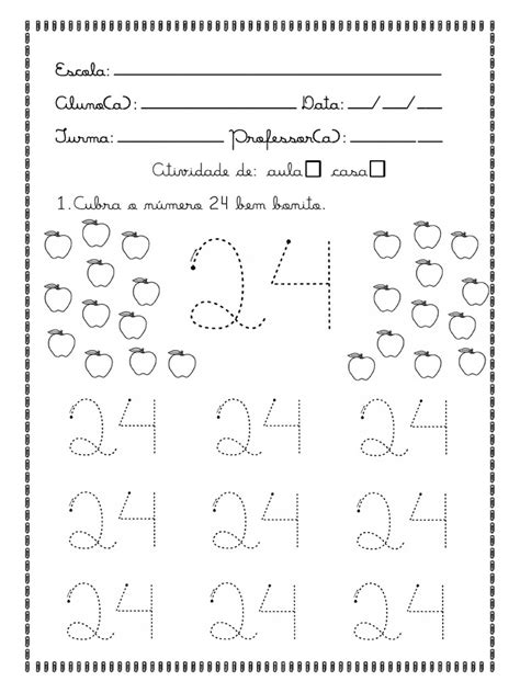 Atividade Numero 24 Educação Infantil - Atividade Infantil: Número 24 | PDF
