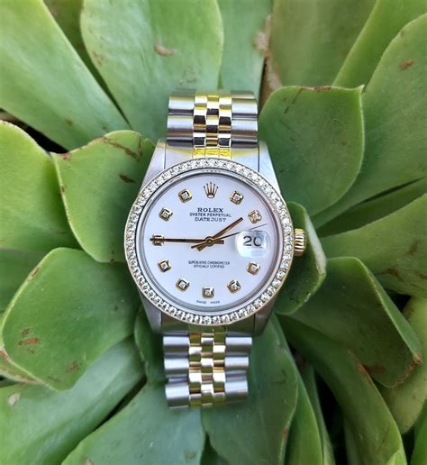 Rolex Mm Datejust White Diamond Two Tone Jubilee For Sale At