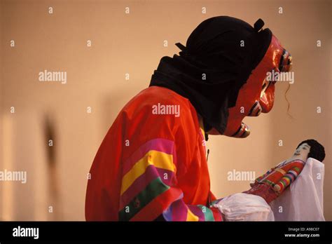 South Korea Andong Mask Dance Festival Unyul Mask Dance Stock Photo
