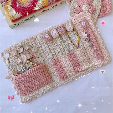 Coquette Jewelry Case 🎀🌷 Crochet Book Organizer Crochet Jewelry