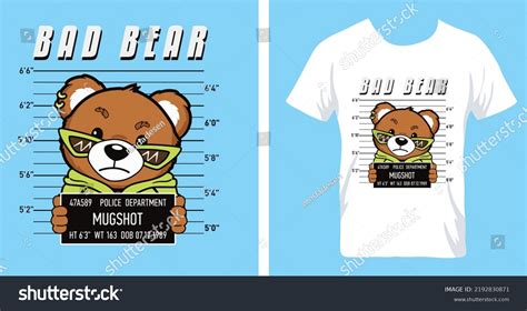 Bad Bear Slogan Tee Print Design Stock Vector (Royalty Free) 2192830871 ...