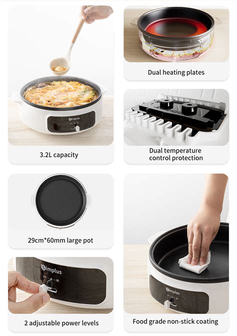 Simplus L Multi Function Electric Hot Pot W Household Nonstick Electric Cooker Hotpot