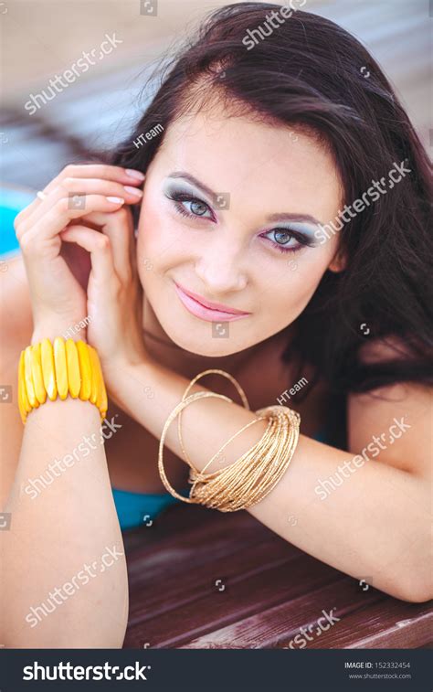 Beautiful Brunette Woman Sunglasses Bikini Sunbathing Stock Photo Shutterstock