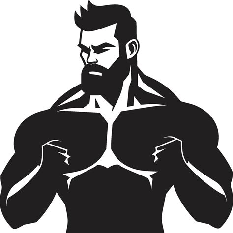 Sculpted Excellence Monochromatic Vector Tribute to Flexing Glory