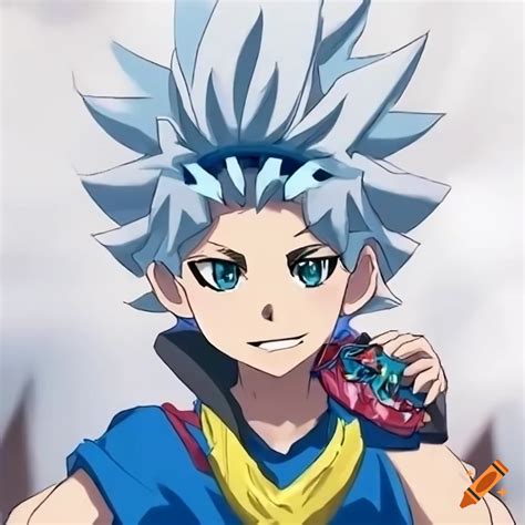 Character From Beyblade Burst With White Hair And Blue Eyes On Craiyon