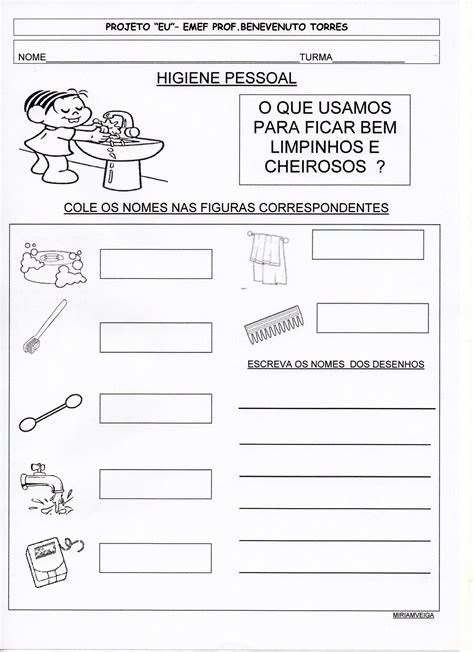 Atividade Sobre Habitos De Higiene 1 Ano