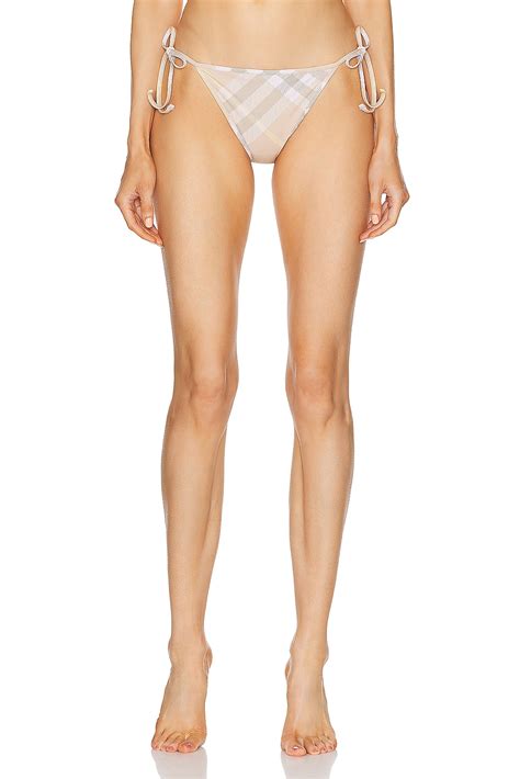 Burberry Bikini Bottom In Flax Check FWRD