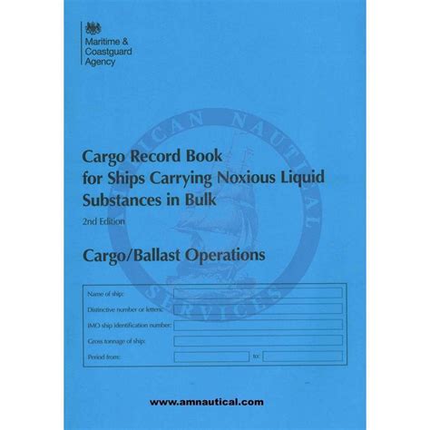 Mca Oil Record Book Part Ii Cargoballast Operations Oil Tankers