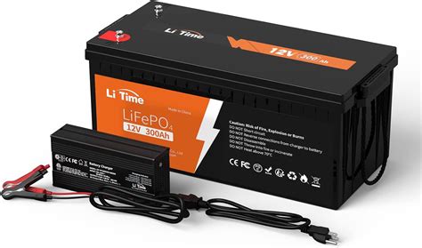 Tiempo de Amperio 12V 300Ah LiFePO4 Batería con Cargador 2560W