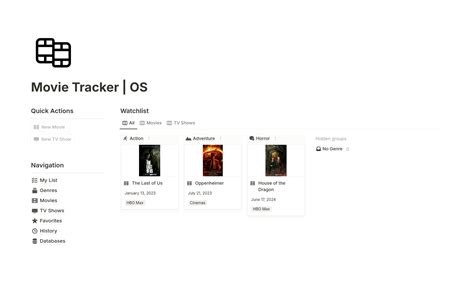 Movie Tracker Os Template Notion Marketplace