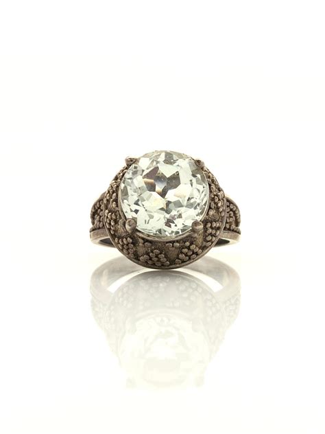 Lot - Sterling Silver Topaz Ring