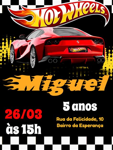 Convite Aniversario Hot Wheels Edite Gr Tis Nosso Editor Online