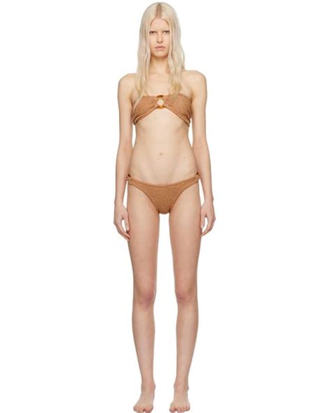 Hunza G Brown Gloria Bikini Set In Black Lyst