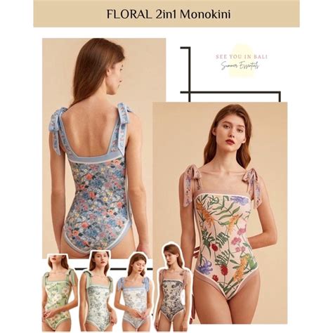 Jual FLORAL 2in1 2609 Bikini Set Bikini Korea Monokini Bikini Murah Swimsuit Two