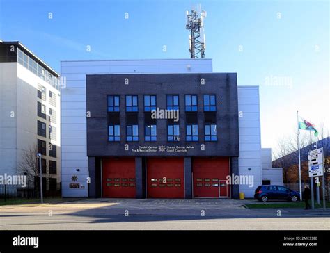 Cardiff Central Fire Station Taken January 2023 Winter Stock Photo