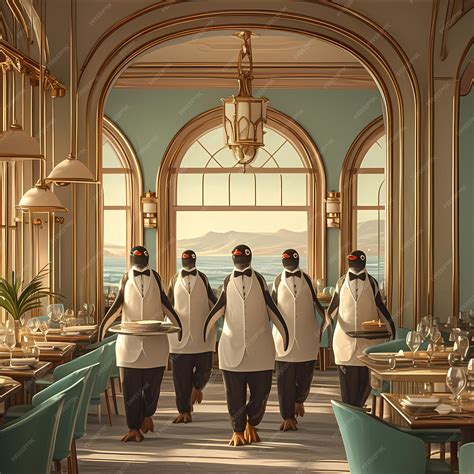 Premium Photo | Endearing Penguin Waiters A Marketing Gem