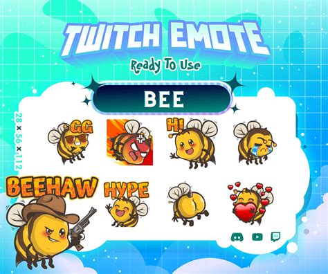 Bee Twitch Emotes 8 Bee Emotes Emote Bundle Hype Etsy