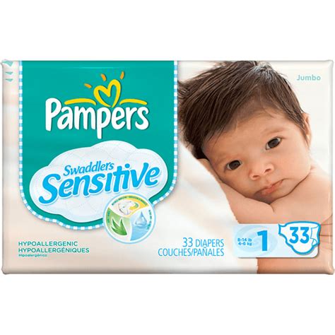 Pampers Swaddlers Sensitive Size 1 Diapers Jumbo Pack - 33 CT ...