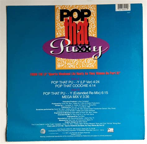 Live Crew Pop That Pussy W A Inch Single Original Vinyl Record Album Etsy