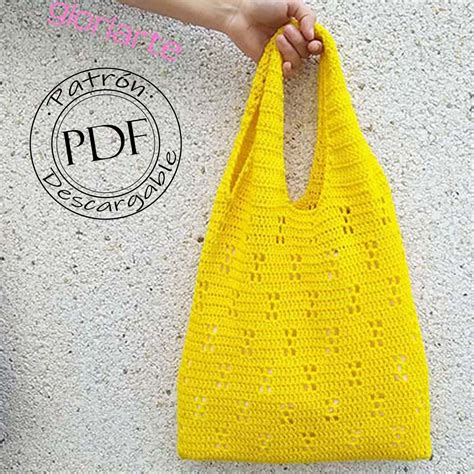 Bolsa De Compras A Crochet En Punto Red Bolsa Para La Compra De