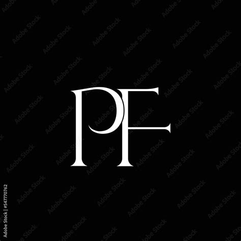 pf pf logo design creative minimal letter pf pf monogram stock vector
