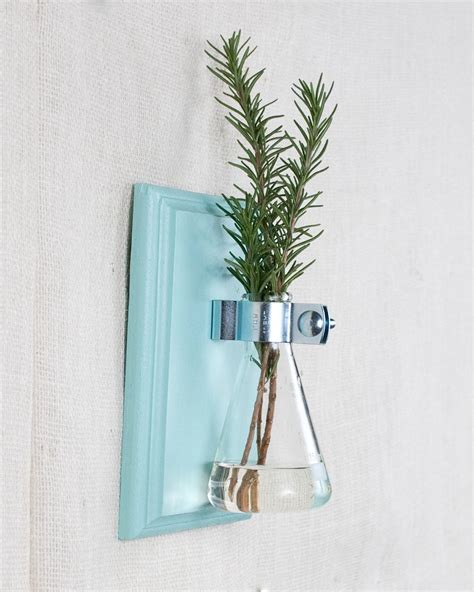 Wall Vase Blue Hanging Vase Bud Vase T Wrapped By Anothercup