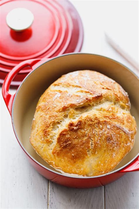 Crusty No Knead Dutch Oven Bread Recipe Cooking LSL