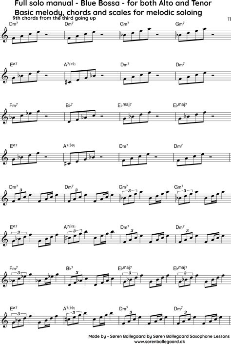 blue bossa music sheet 9