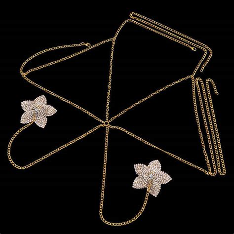 New Fashion Metallic Women Bikini Sexy Net Bra Body Chain Diamond Rhinestone Dress For Women