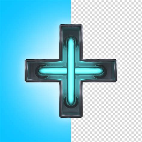 Premium PSD Plus 3d Neon Symbol